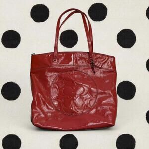 Coach Laura  Patent Leather Tote Bag good exterior interior needs a clean